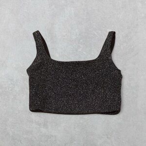 Babaton Metallic Gray Crop Top